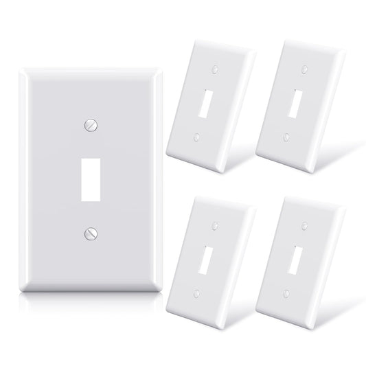 ELEGRP（1-Gang  2-Gang）Toggle Switch Wall Plates, Mid-Size Unbreakable Thermoplastic Faceplate Cover for Toggle Dimmer Light Switches, UL Listed