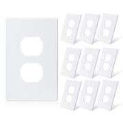 ELEGRP  1-Gang Screwless Duplex Wall Plates, Mid-Size, Unbreakable Thermoplastic Faceplate Cover for Duplex & Toggle Switches, UL Listed
