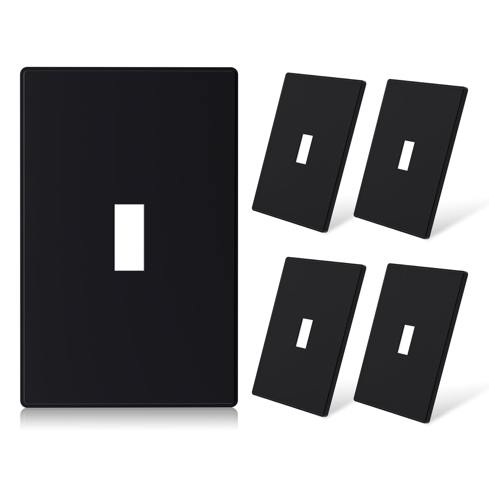 ELEGRP 1-Gang Screwless Toggle Wall Plates , Mid-Size, Unbreakable Thermoplastic, Matte Finish, UL Listed