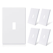 ELEGRP 1-Gang Screwless Toggle Wall Plates , Mid-Size, Unbreakable Thermoplastic, Matte Finish, UL Listed