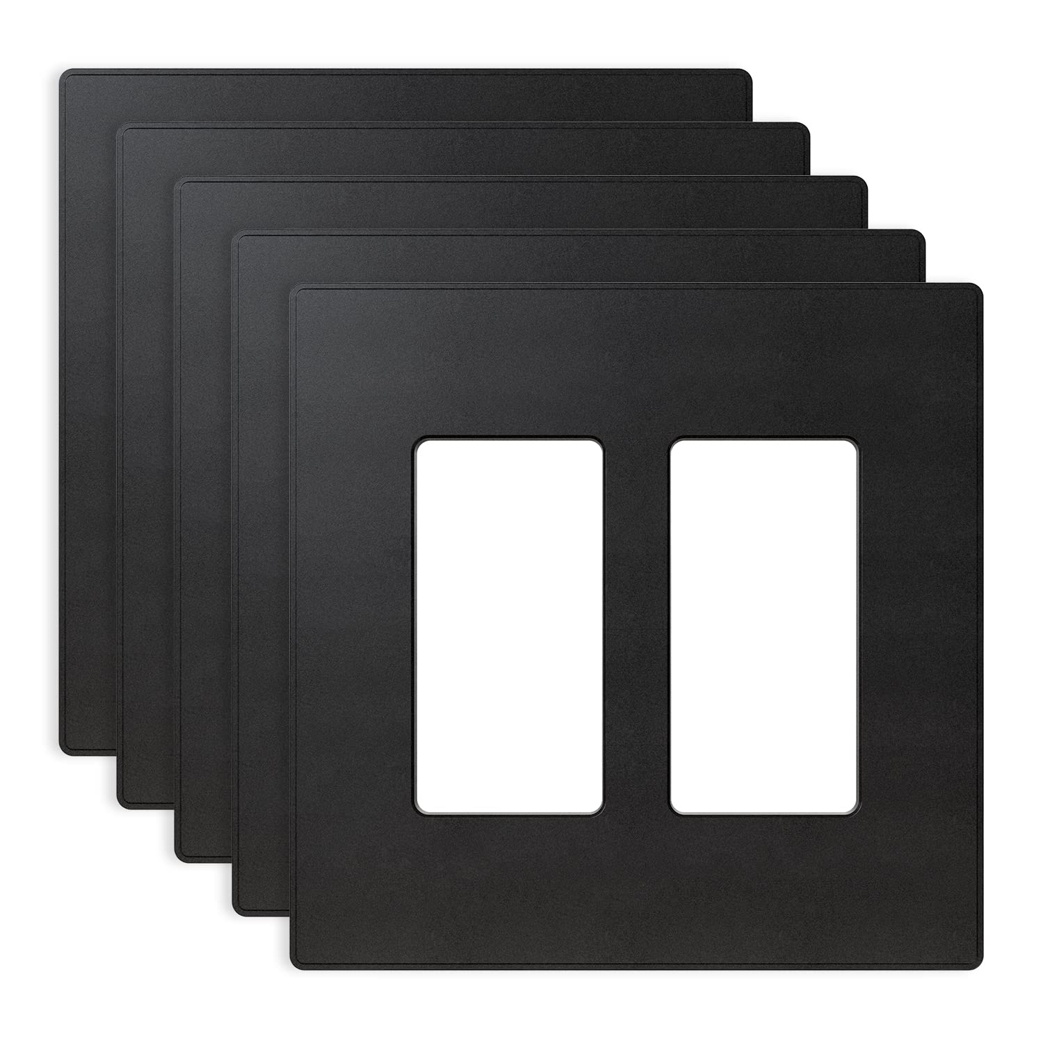 ELEGRP Screwless Decorative Receptacle Wall Plate Covers, Matte Finish, 1-Gang, 2-Gang, 3-Gang , Unbreakable Thermoplastic