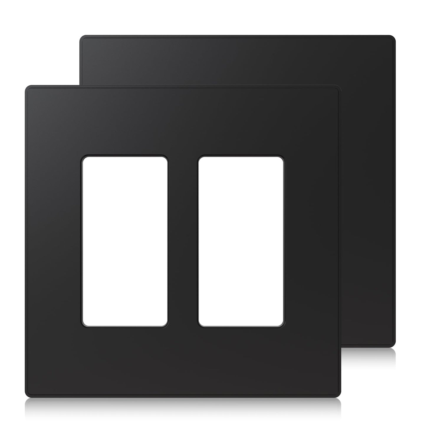 ELEGRP - Screwless Decorative Receptacle Wall Plate Covers, Matte Finish, Unbreakable Thermoplastic