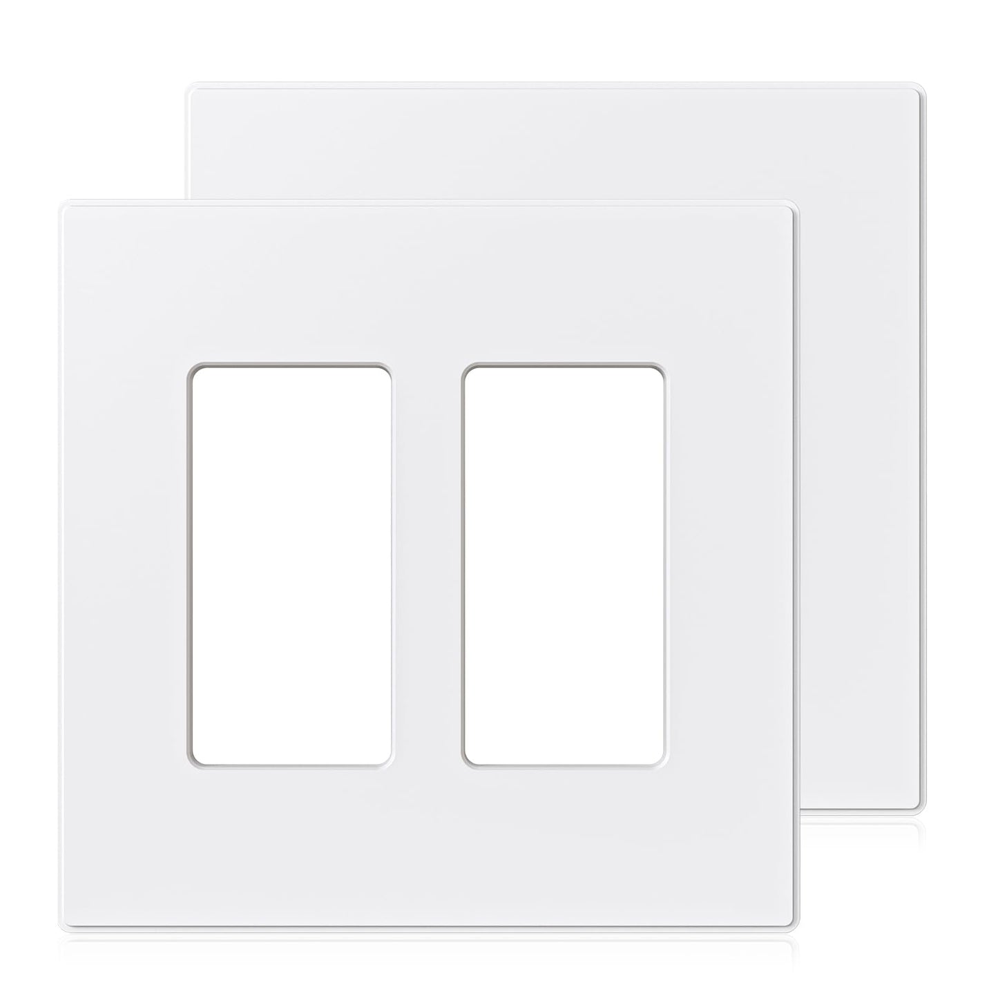 ELEGRP - Screwless Decorative Receptacle Wall Plate Covers, Matte Finish, Unbreakable Thermoplastic