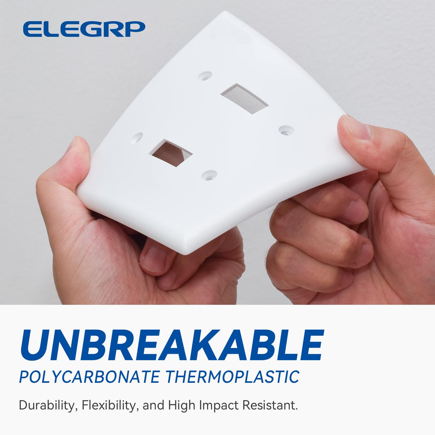 ELEGRP Toggle Light Switch Wall Plate, 1-Gang & 2-Gang Standard Size, Unbreakable Thermoplastic Covers, 5 Pack, Black/White