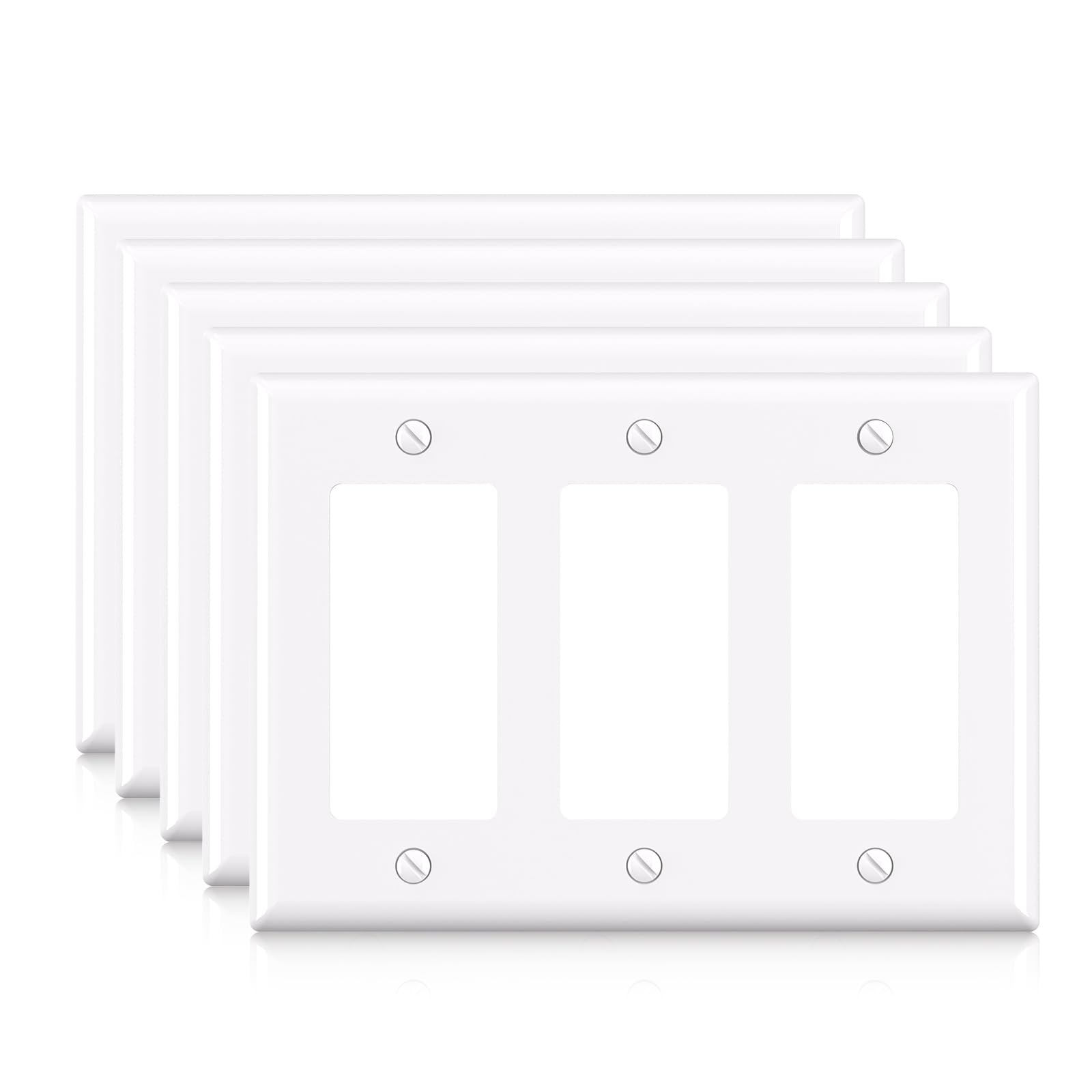 ELEGRP Decorative Wall Plates , 1-Gang, 2-Gang, 3-Gang, Screwless Design, Unbreakable Thermoplastic