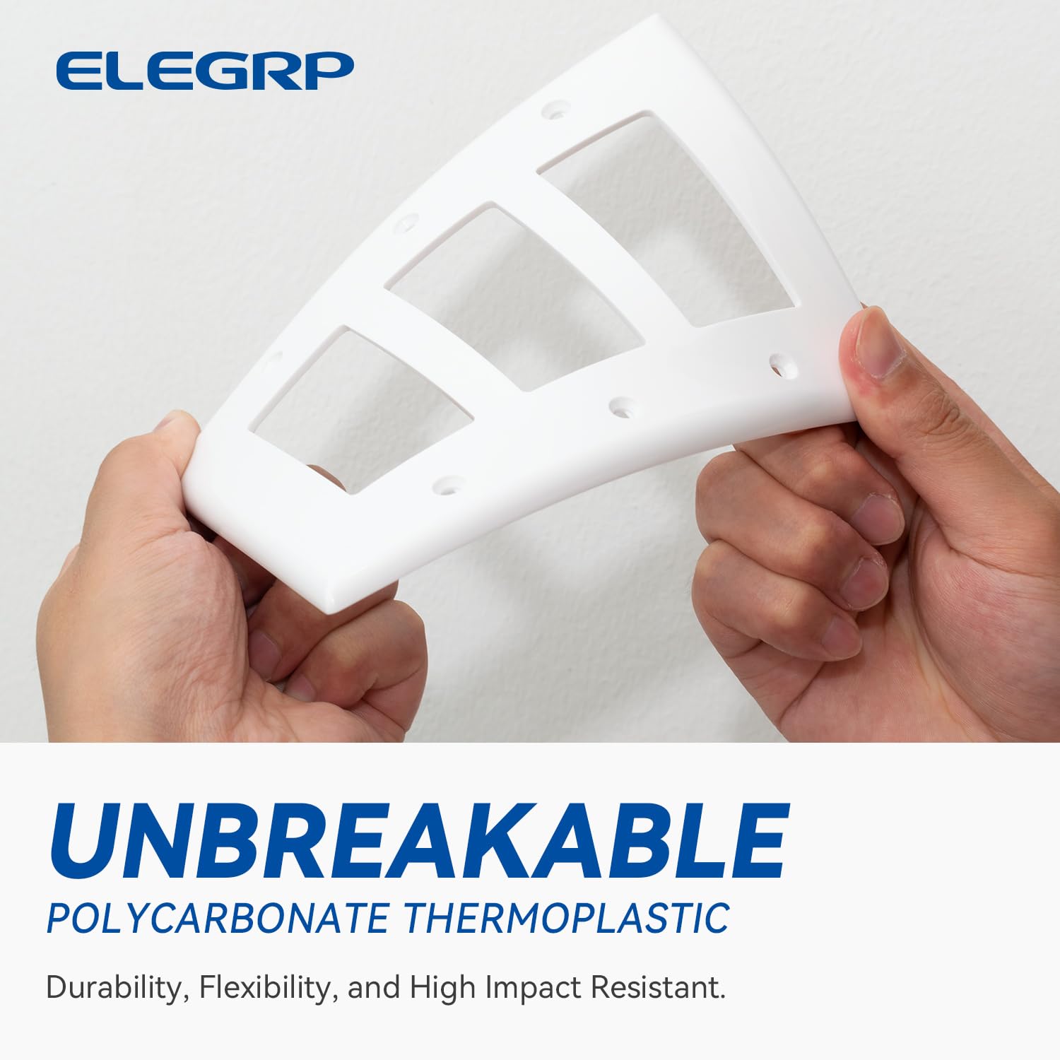 ELEGRP Decorative Wall Plates , 1-Gang, 2-Gang, 3-Gang, Screwless Design, Unbreakable Thermoplastic