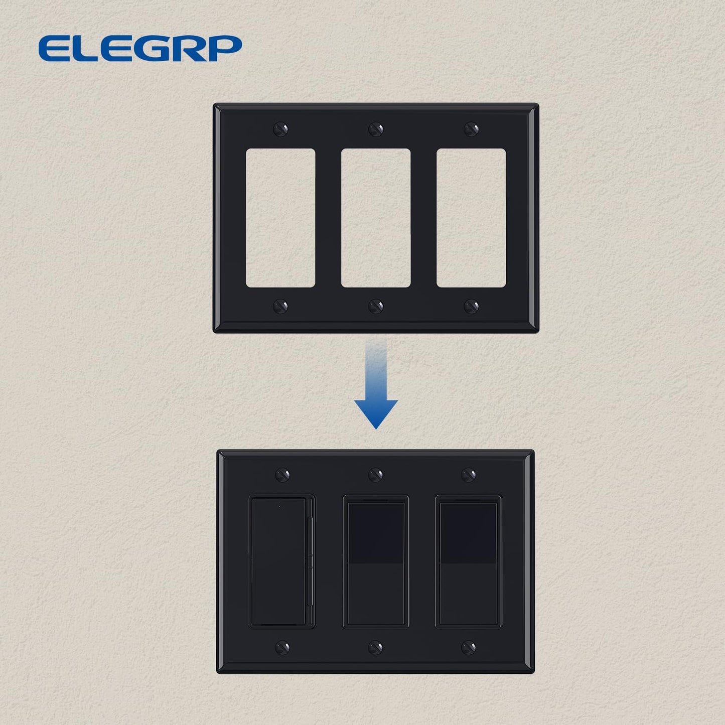 ELEGRP 1-Gang 2-Gang 3-Gang Decorative Wall Plates, (5 Pack)