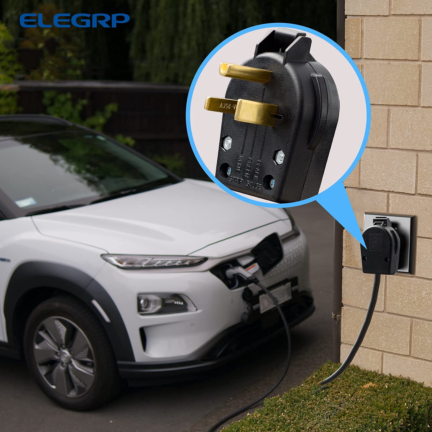 ELEGRP 30/50 Amp Flush Mount Power Receptacle, NEMA 6-30R & 6-50R Outlet, and Heavy Duty Plug, NEMA 6-30P & 6-50P, 250V, UL Listed