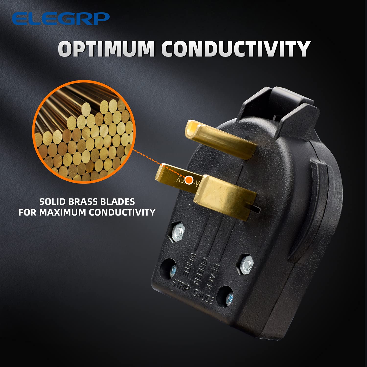 ELEGRP 30/50 Amp Flush Mount Power Receptacle, NEMA 6-30R & 6-50R Outlet, and Heavy Duty Plug, NEMA 6-30P & 6-50P, 250V, UL Listed