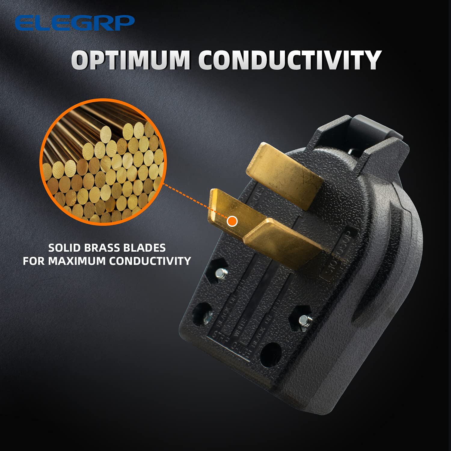 ELEGRP 30/50 Amp Flush Mount Power Receptacle, NEMA 10-30R & 10-50R Outlet, and Heavy Duty Plug, NEMA 10-30P & 10-50P, 125/250V, UL Listed