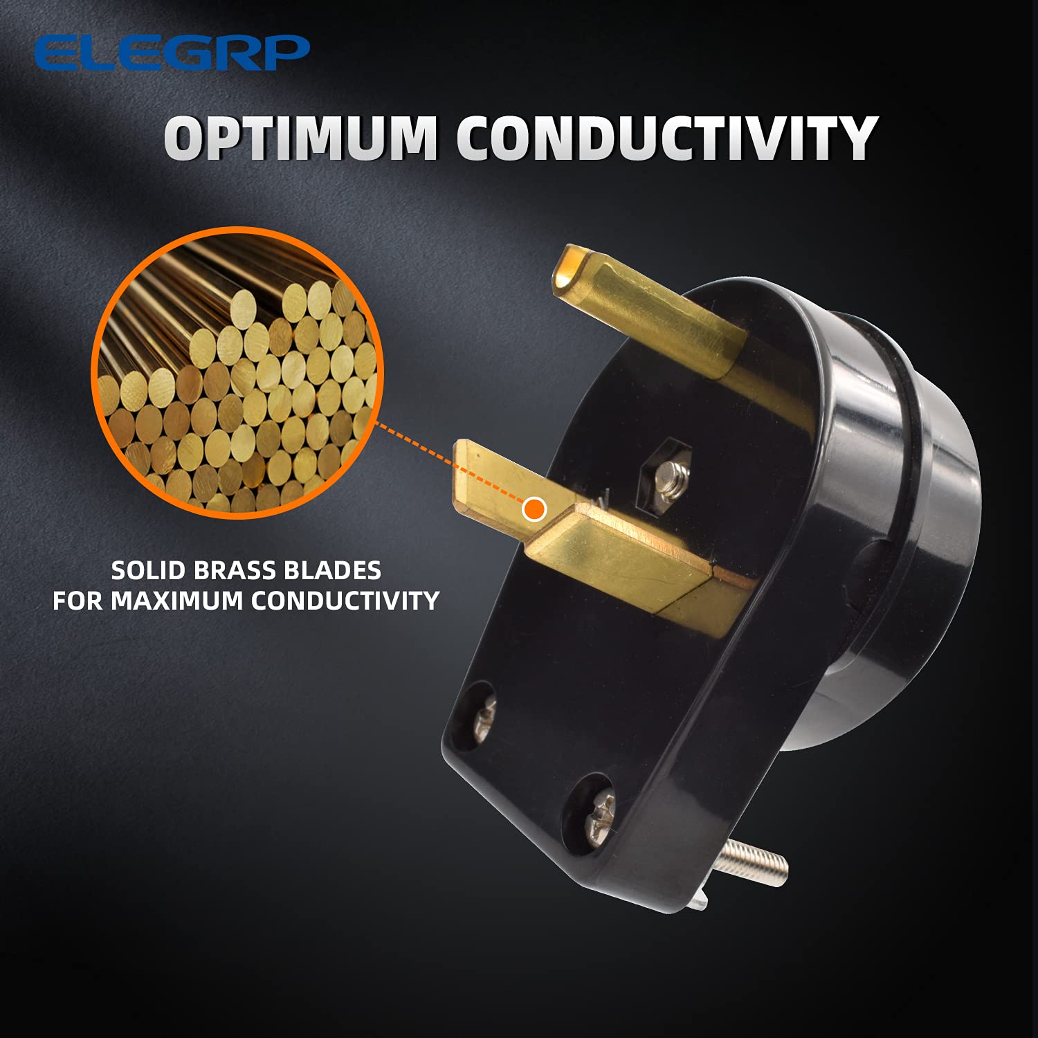 ELEGRP 30 Amp RV Receptacle, Flush Mount NEMA TT-30R Outlet & Heavy Duty NEMA TT-30P Plug, 125V, 2 Pole 3 Wire, UL Listed