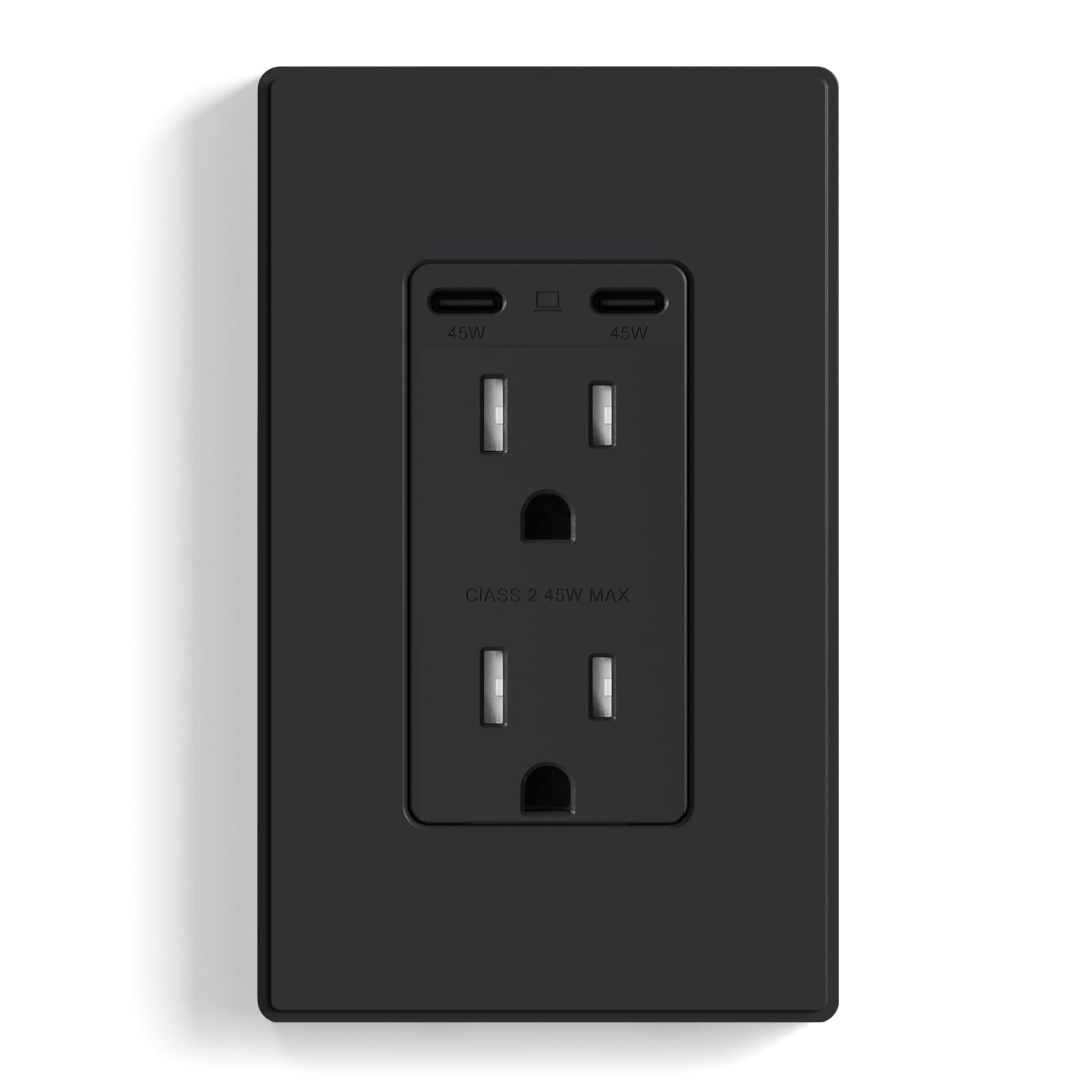 USB C/C, 45W Total Output, Fast Charging Outlet with 15A/20A, Tamper-Resistant Wall Outlet