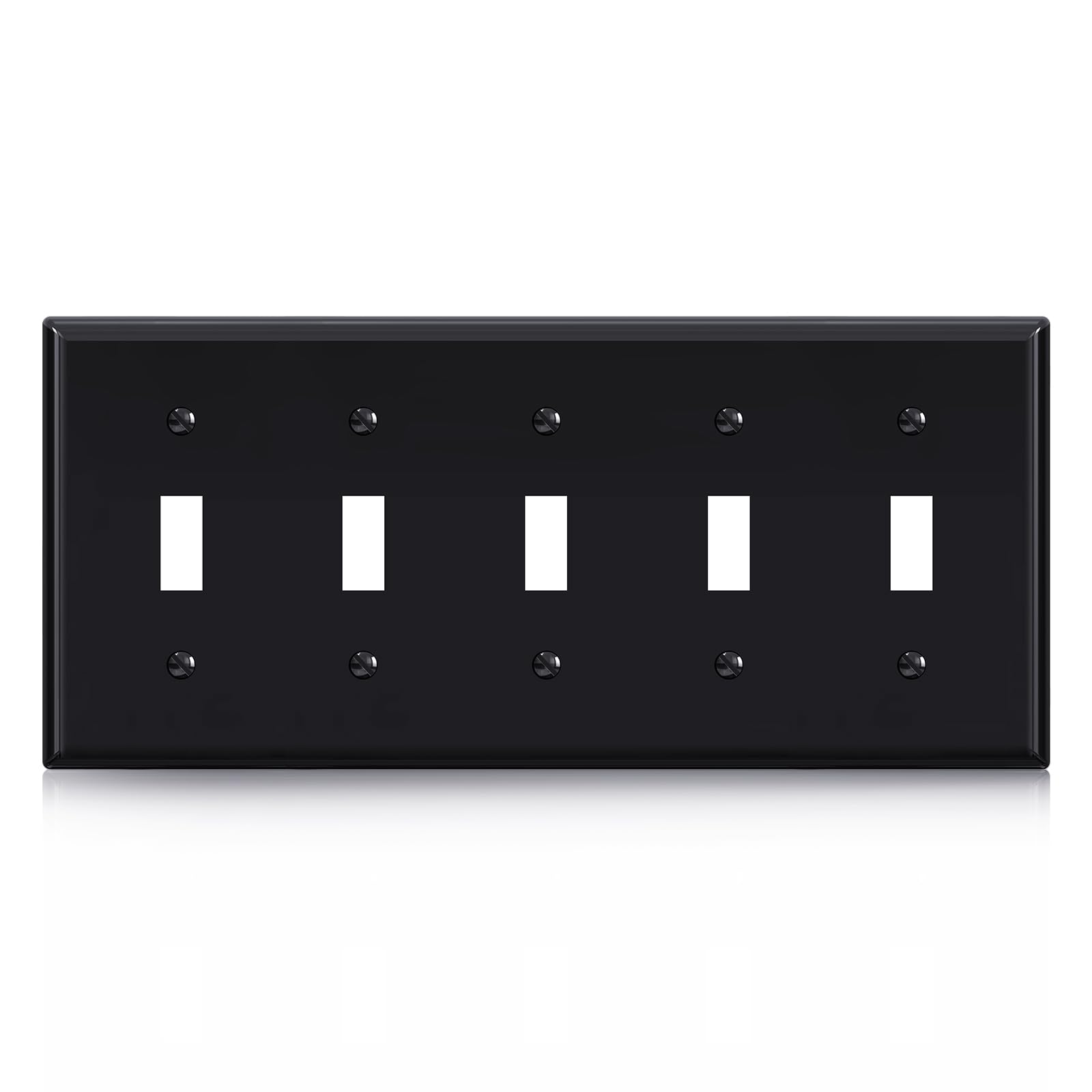 ELEGRP 5-Gang Toggle Switch Wall Plate, Standard Size 4.52" x 10.03", Unbreakable Thermoplastic, UL Listed (1 Pack)
