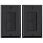 ELEGRP Decorator Double Rocker Light Switch, Two Single Pole Electrical Paddle Switch, 15A, 125V, in-Wall On/Off Switch, Self-grounding, Wall Plate is Included