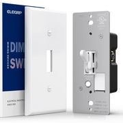 ELEGRP Digital Toggle Dimmer Switch, Single-Pole/3-Way, for LED, CFL, Incandescent Bulbs, Wall Plate Included, UL Listed