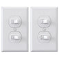ELEGRP Double Toggle Light Switch, Two Single Pole Electrical Dual Light Switch, 15A, 120V, in-Wall On/Off Switch, Self-grounding, Wall Plate is Included