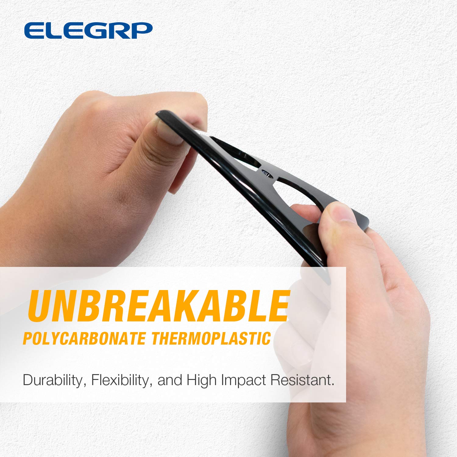 ELEGRP Duplex Receptacle Wall Plate, 1-Gang, Unbreakable Polycarbonate Outlet Cover, UL Listed, Screwless Design (5 Pack)