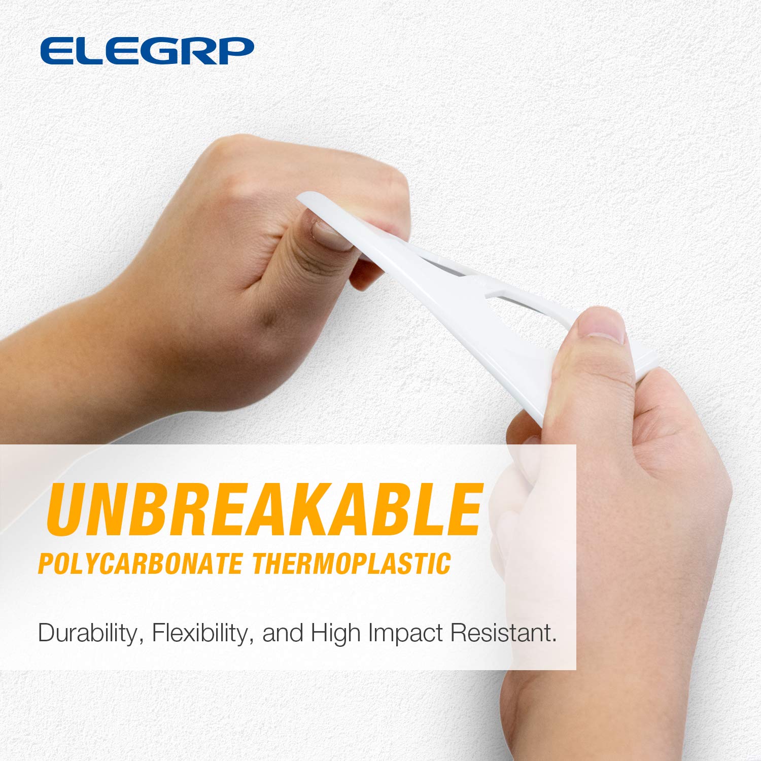 ELEGRP Duplex Receptacle Wall Plate, 1-Gang, Unbreakable Polycarbonate Outlet Cover, UL Listed, Screwless Design (5 Pack)