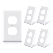 ELEGRP Duplex Receptacle Wall Plate, 1-Gang, Unbreakable Polycarbonate Outlet Cover, UL Listed, Screwless Design (5 Pack)
