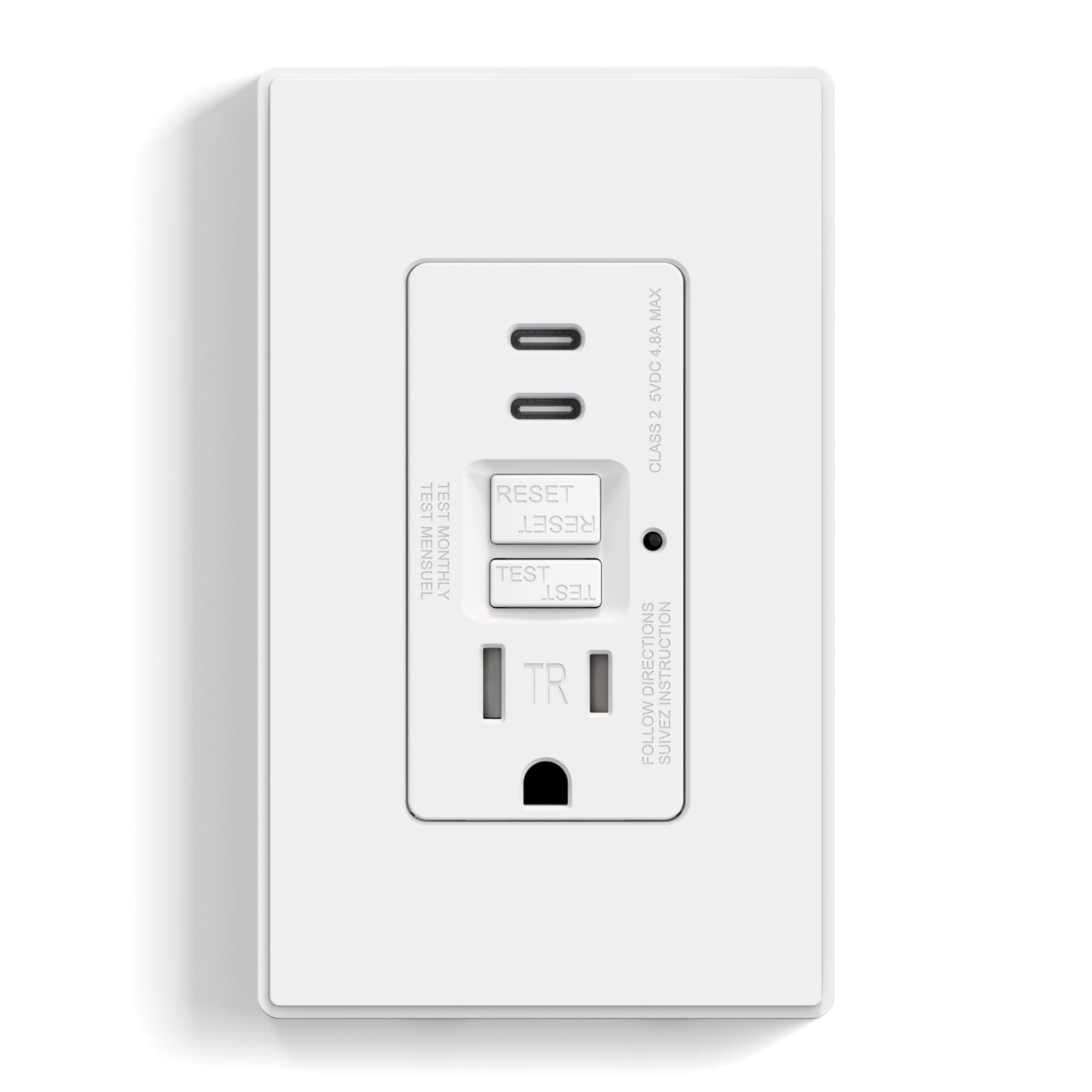 GFCI Outlet with USB Ports, Compact Design, Tamper-Resistant | ELEGRP
