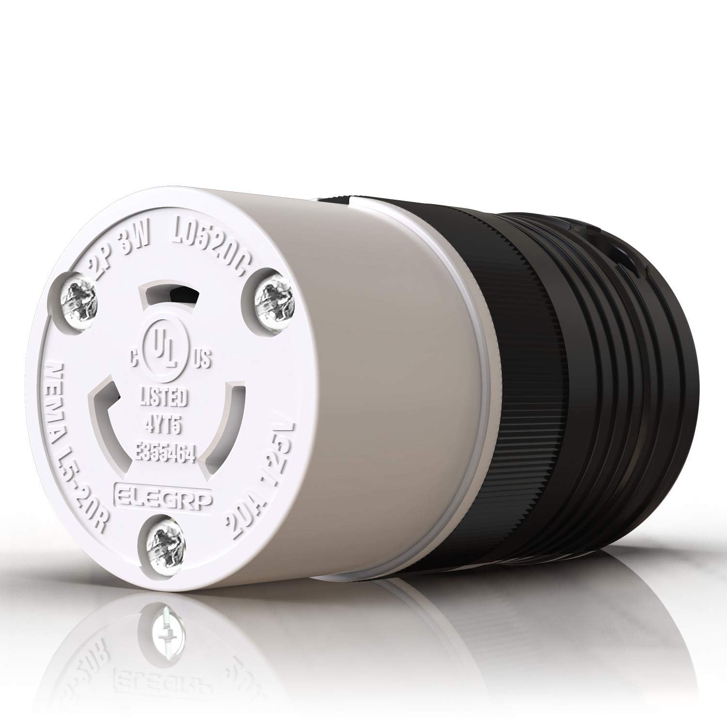 ELEGRP NEMA L5-20P & L5-20R Locking Plug and Connector Set, Generator Twist Lock Adapter, 20A 125V, 2-Pole 3-Wire Grounding