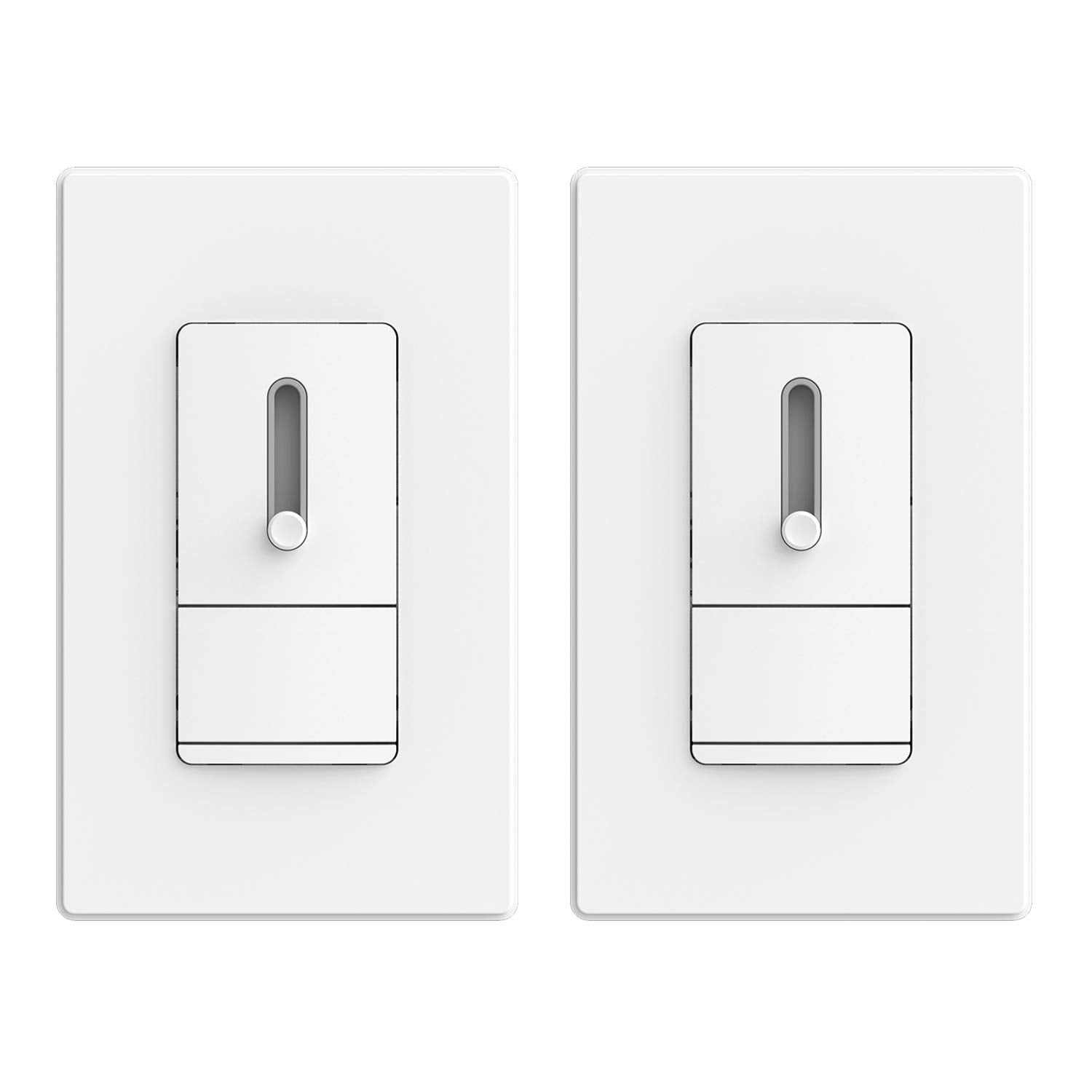 ELEGRP Slide Dimmer Switch, Single Pole or 3-Way, for LED, CFL, Incandescent Bulbs, Full Control with Preset, Rocker Paddle, Wall Plate Included