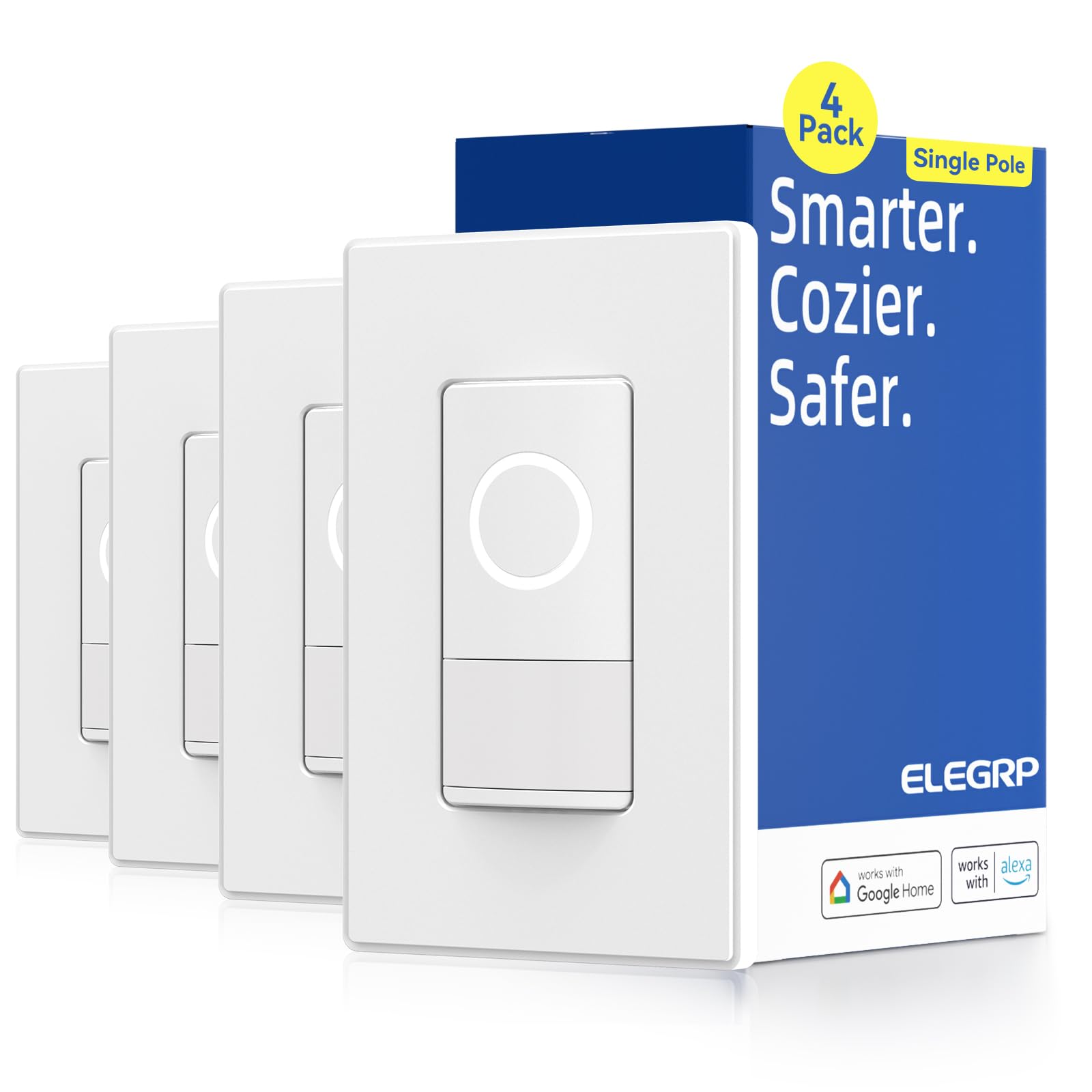 Wi-Fi Smart Motion Sensor Switch with Voice & App Control, Single Pole or 3-Way