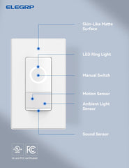 ELEGRP Smart Motion Sensor Switch, 2.4GHz Wi-Fi Light Switch