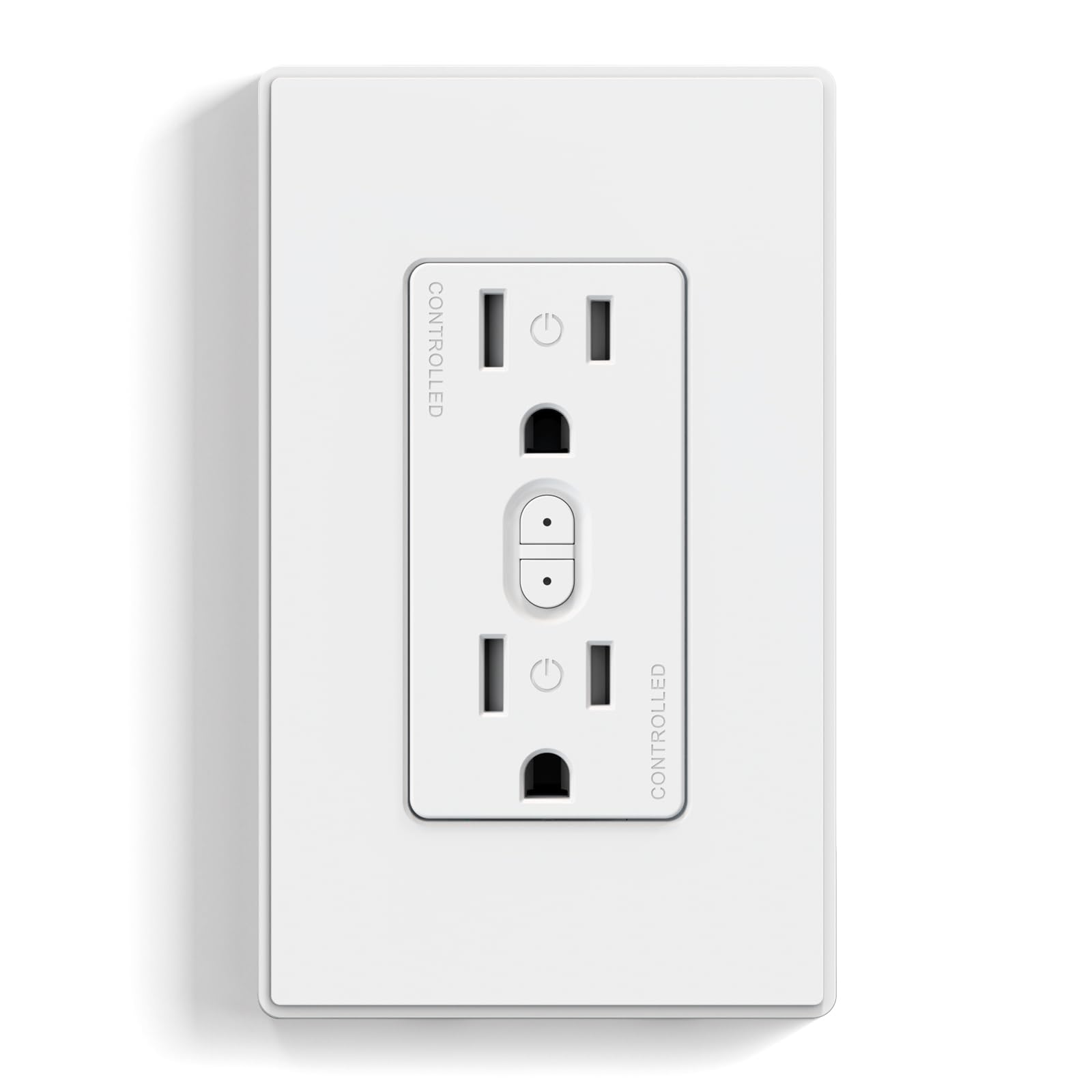 ELEGRP Smart In-Wall Outlet, 2.4GHz Wi-Fi Receptacle, Alexa & Google Assistant Compatible, 2 Individually Controlled Outlets, UL Listed