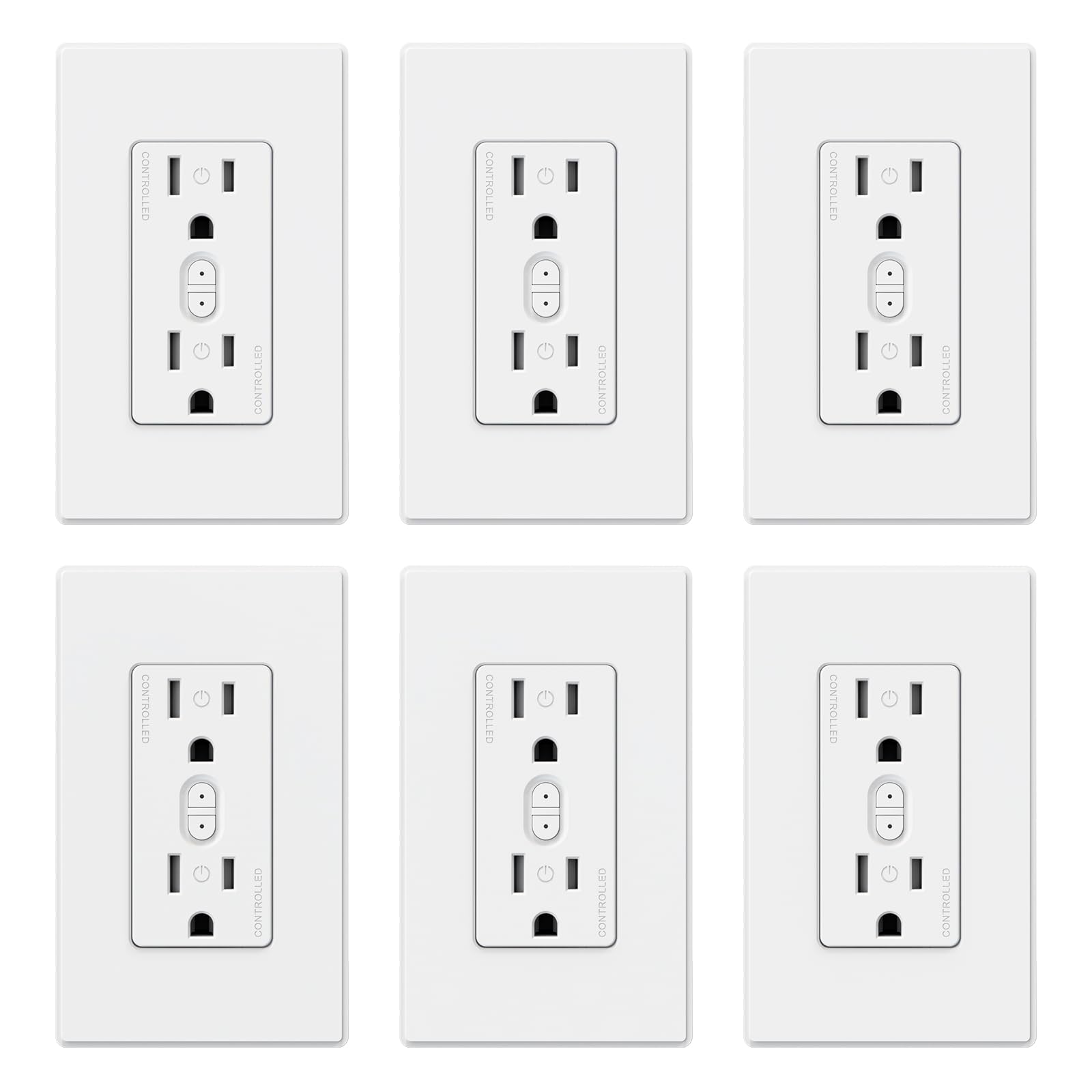 ELEGRP Smart In-Wall Outlet, 2.4GHz Wi-Fi Receptacle, Alexa & Google Assistant Compatible, 2 Individually Controlled Outlets, UL Listed