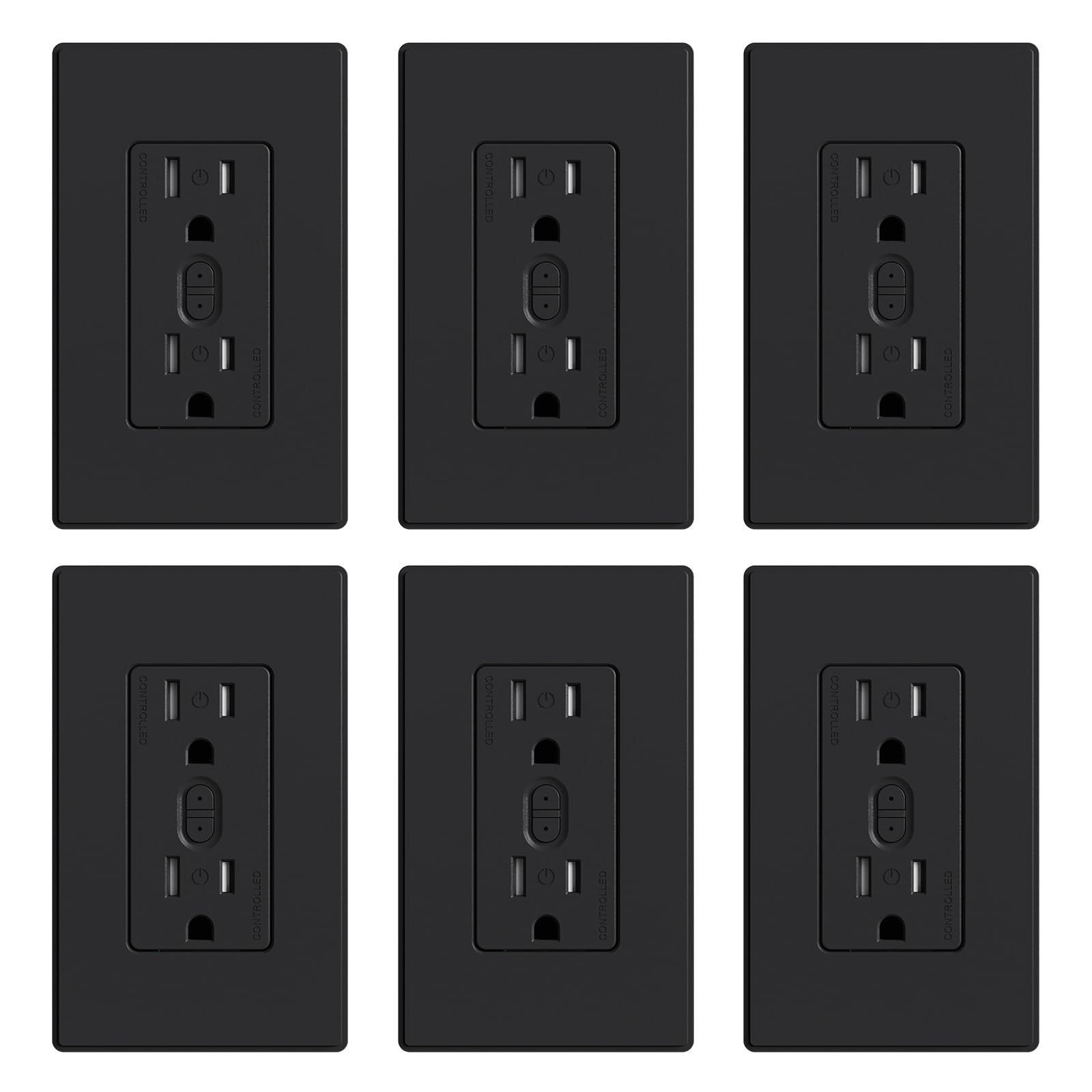 ELEGRP Smart In-Wall Outlet, 2.4GHz Wi-Fi Receptacle, Alexa & Google Assistant Compatible, 2 Individually Controlled Outlets, UL Listed