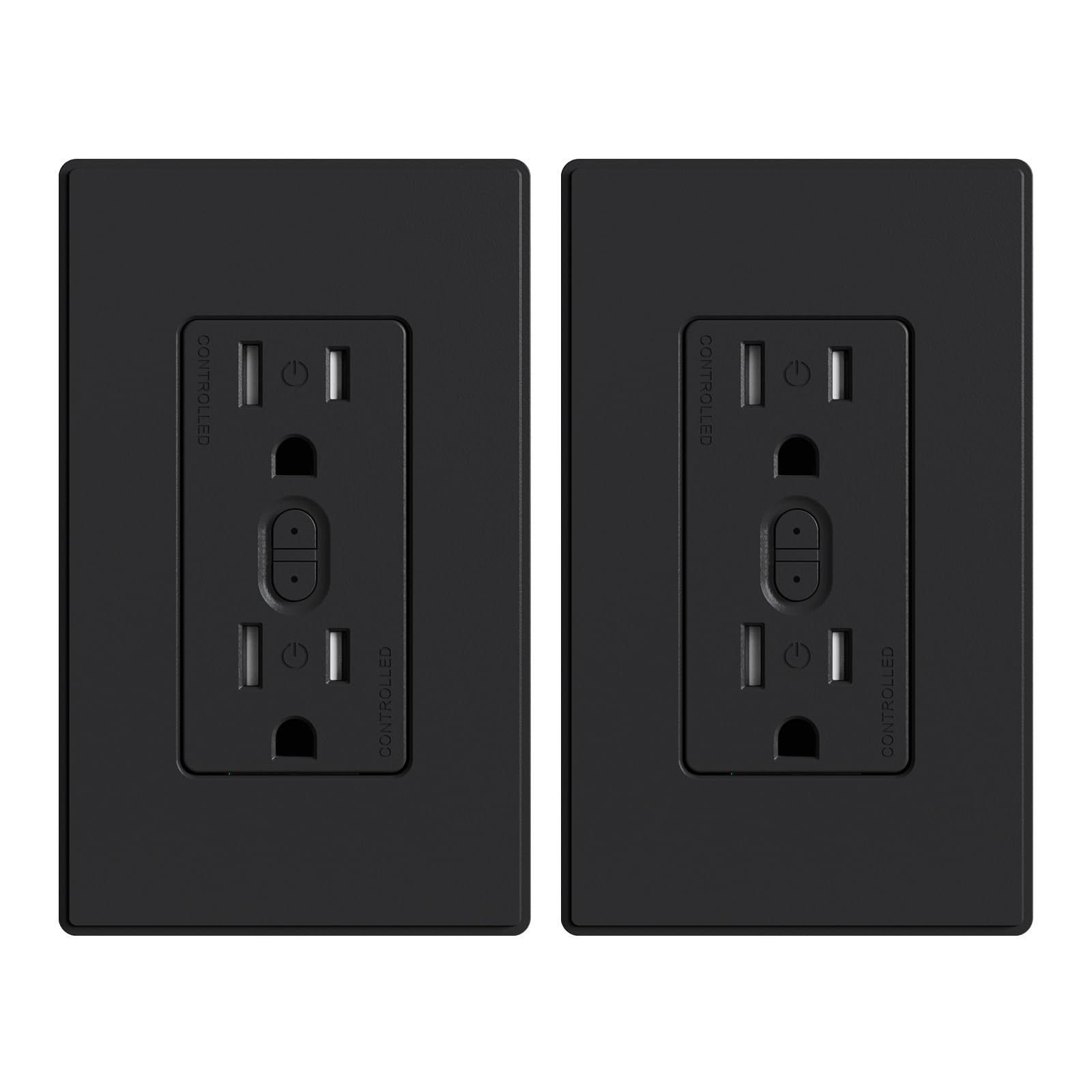 ELEGRP Smart In-Wall Outlet, 2.4GHz Wi-Fi Receptacle, Alexa & Google Assistant Compatible, 2 Individually Controlled Outlets, UL Listed