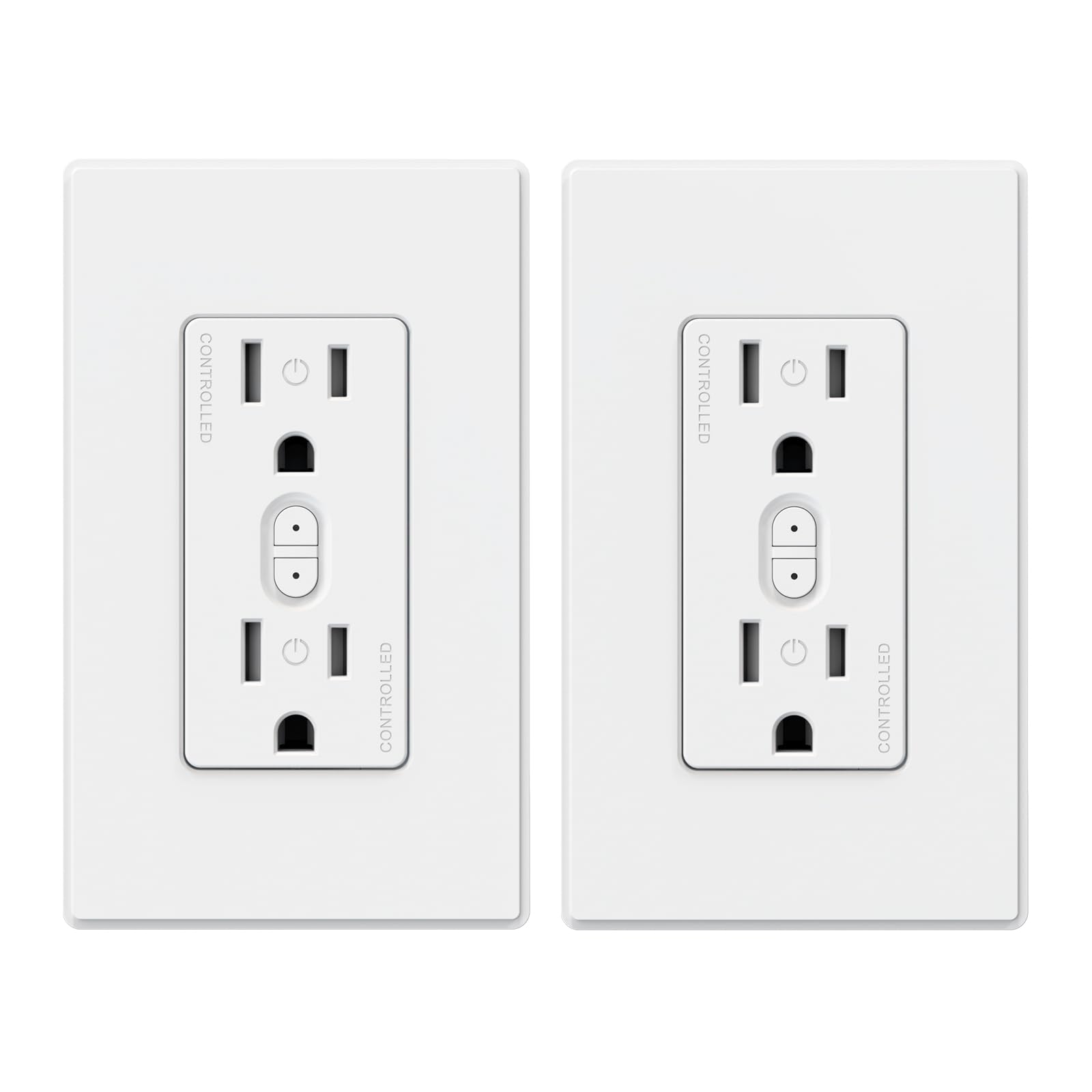 ELEGRP Smart In-Wall Outlet, 2.4GHz Wi-Fi Receptacle, Alexa & Google Assistant Compatible, 2 Individually Controlled Outlets, UL Listed
