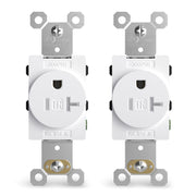 ELEGRP Tamper-Resistant Single Receptacle, 20A 125V, NEMA 5-20R, Commercial Grade, Self-Grounding Wall Outlet, UL Listed, White, 2 Pack
