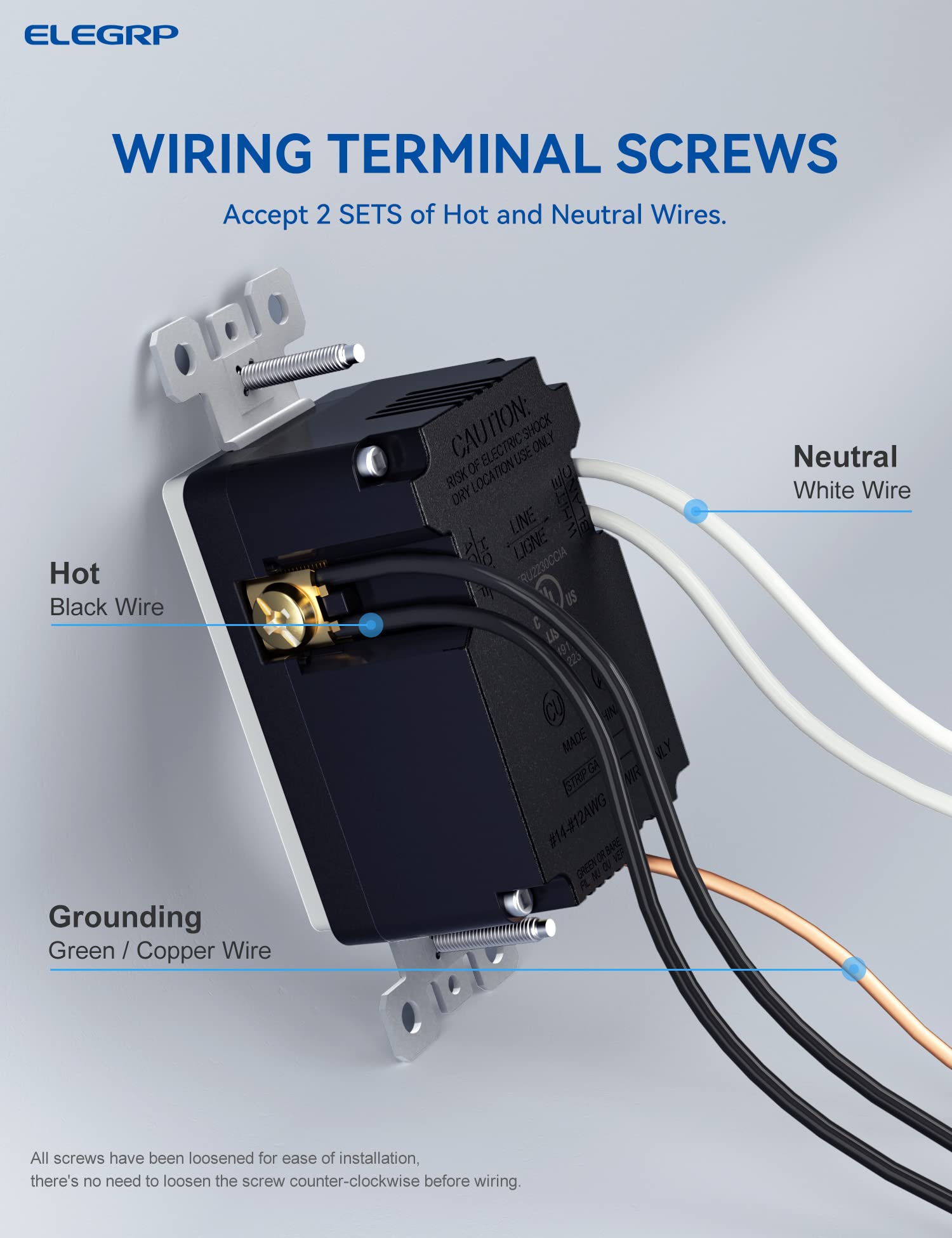 ELEGRP USB Outlet Receptacle, 3-Port USB-C Wall Outlet, 30W 6.0A High-Speed Charging, Tamper-Resistant, Screwless Wall Plate Included