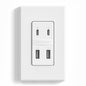 ELEGRP （1 PACK）USB Wall Outlet, 42W Fast Charge & Power Delivery 4-Ports USB Charger, Wall Outlet with 4 USB Ports, UL/CUL Listed, Wall Plate Included