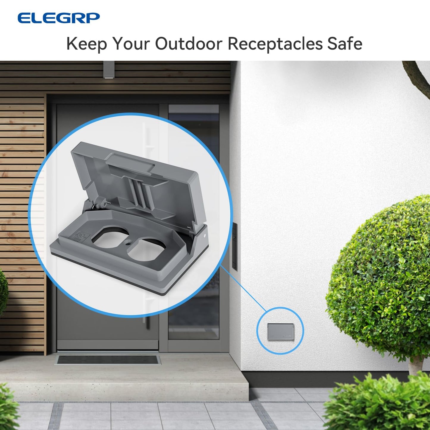 ELEGRP Horizontal Outdoor Cover for Duplex Receptacles