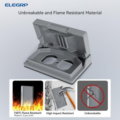 ELEGRP Horizontal Outdoor Cover for Duplex Receptacles