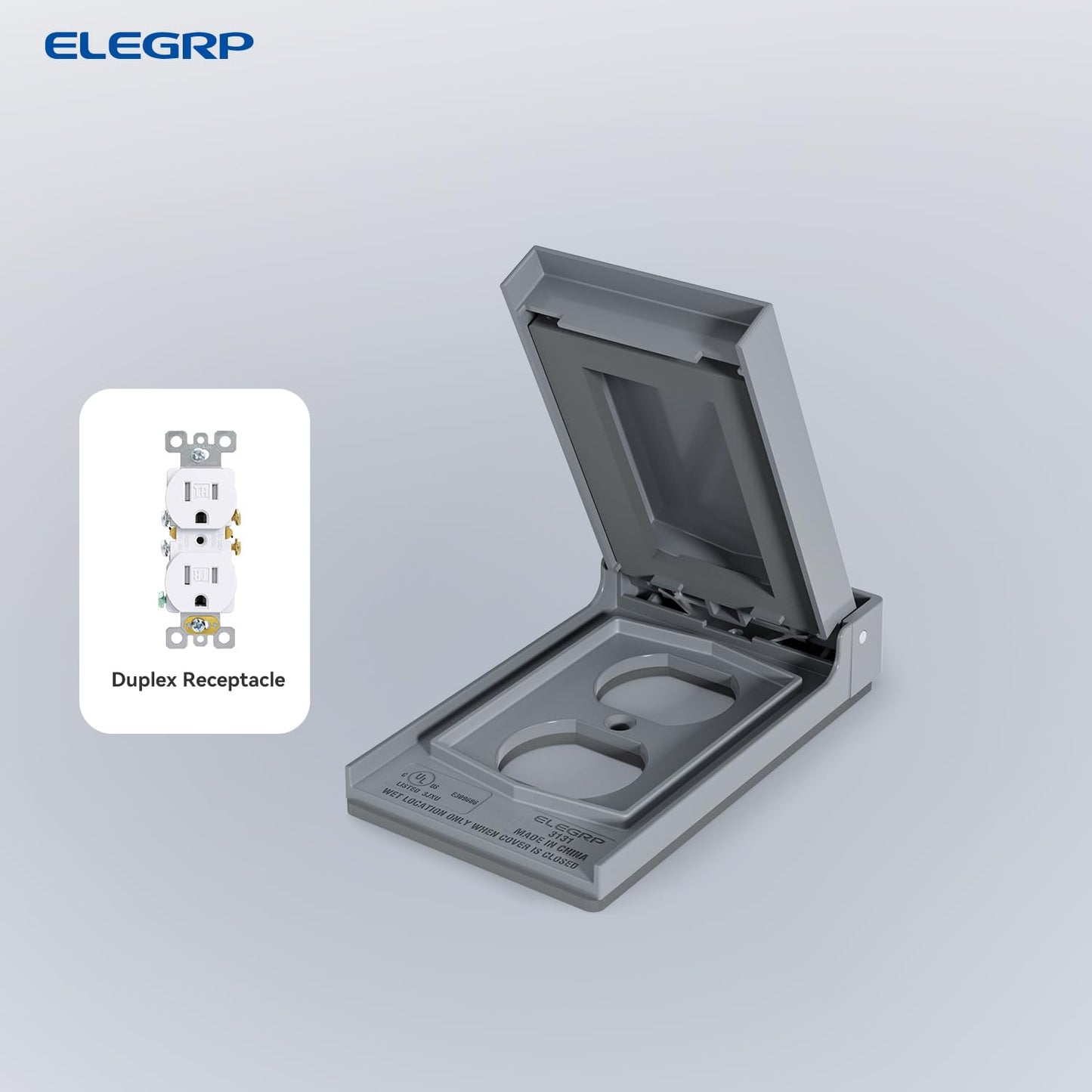 ELEGRP Horizontal Outdoor Cover for Duplex Receptacles