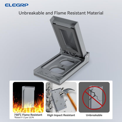 ELEGRP Horizontal Outdoor Cover for Duplex Receptacles