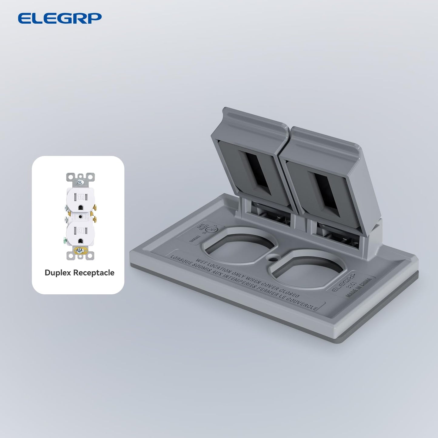 ELEGRP Horizontal Outdoor Cover for Duplex Receptacles