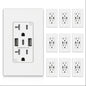 ELEGRP USB Wall Outlet, 3-Port USB C & USB A Tamper-Resistant Receptacles, 21W 4.2A Total Output, Screwless Wall Plate Included, UL Listed