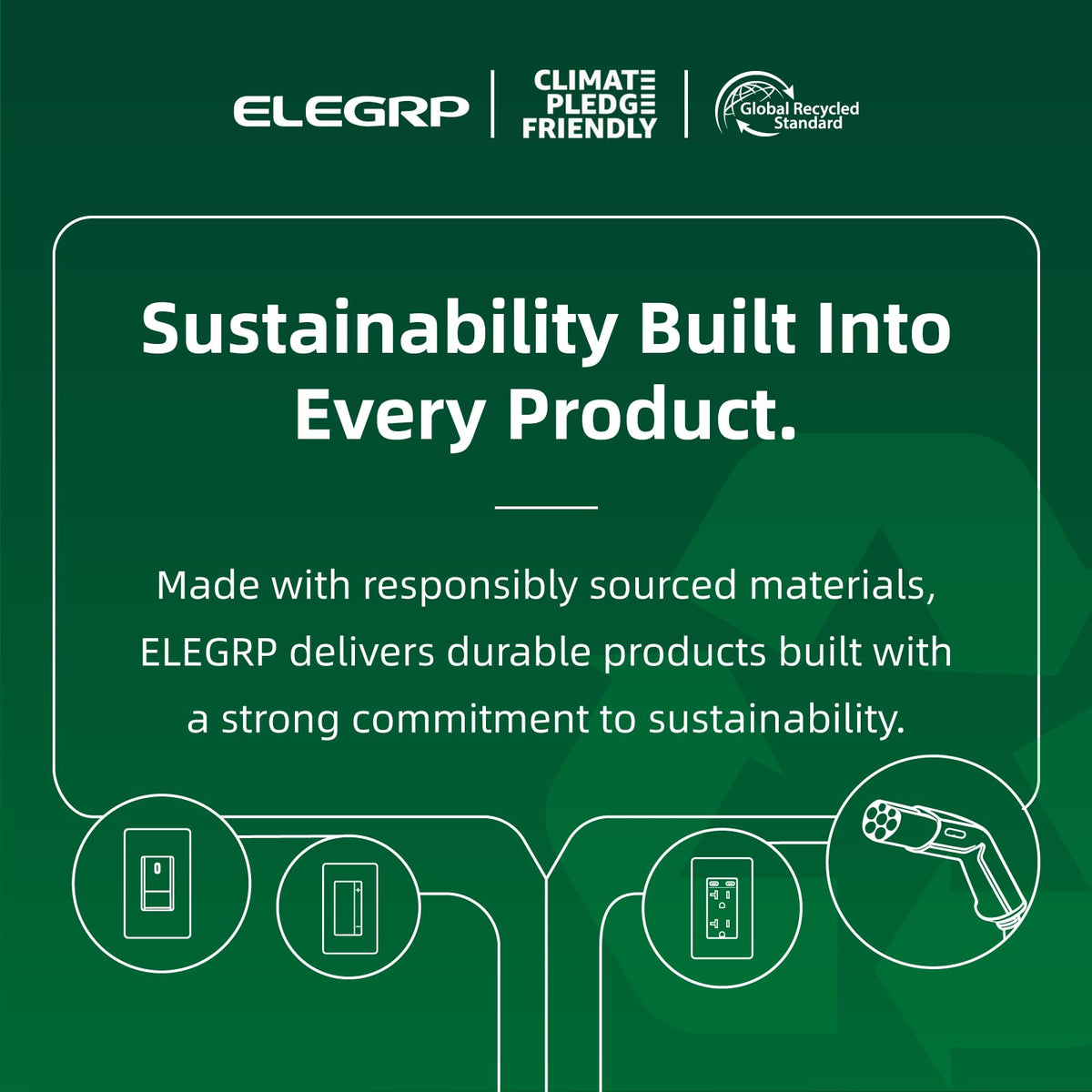 ELEGRP 15A Auto Reset GFCI Extension Cord with Single Outlet, 12/3 Heavy Duty SJTW Cable