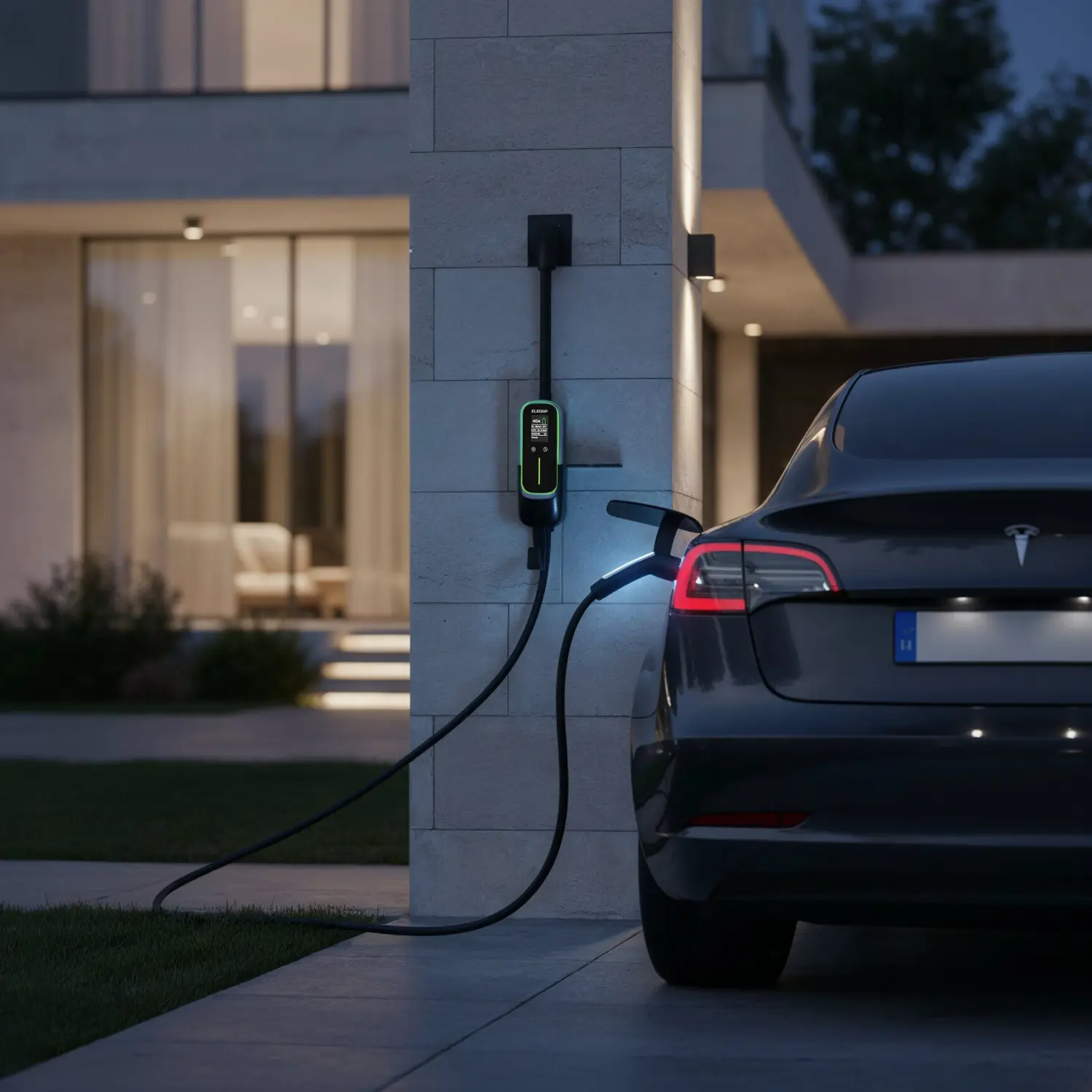 Fast Level 2 Tesla NEMA 14-50 Type EV Portable Charger Compatible with Model Y/3/X/S