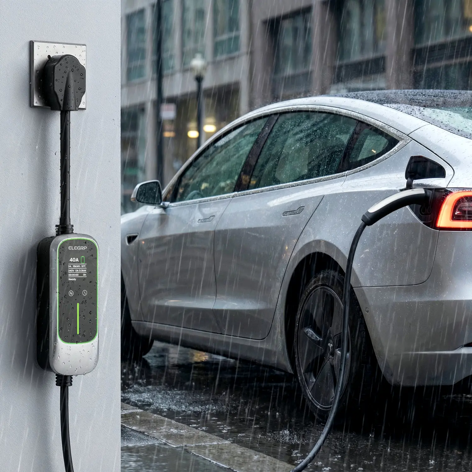 Fast Level 2 Tesla NEMA 14-50 Type EV Portable Charger Compatible with Model Y/3/X/S