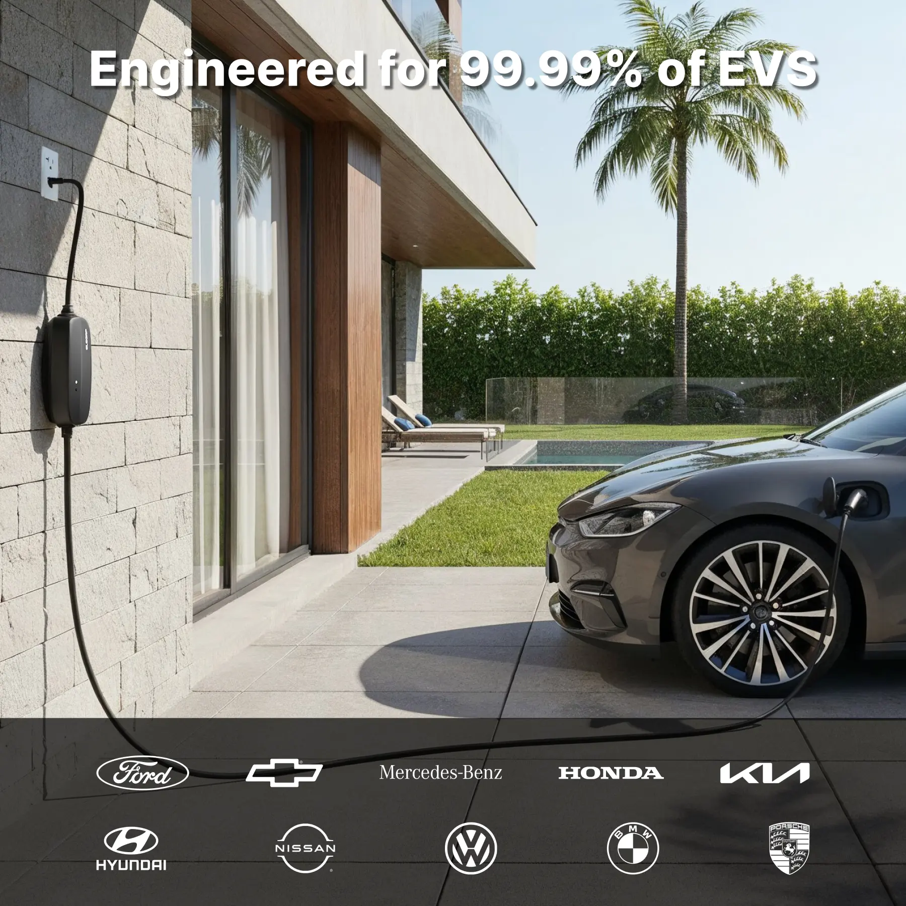 Flexible Level 1-2 J1772 EV Portable Charger with Dual Plug