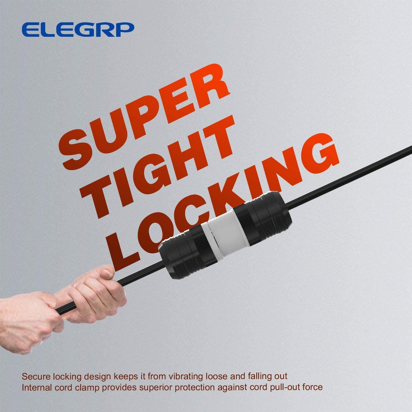 ELEGRP NEMA L5-20P and NEMA L5-20R Locking Plug and Connector, Generator Twist Lock Plug Adapter, 20 Amp 125V 2 Pole 3 Wire Grounding