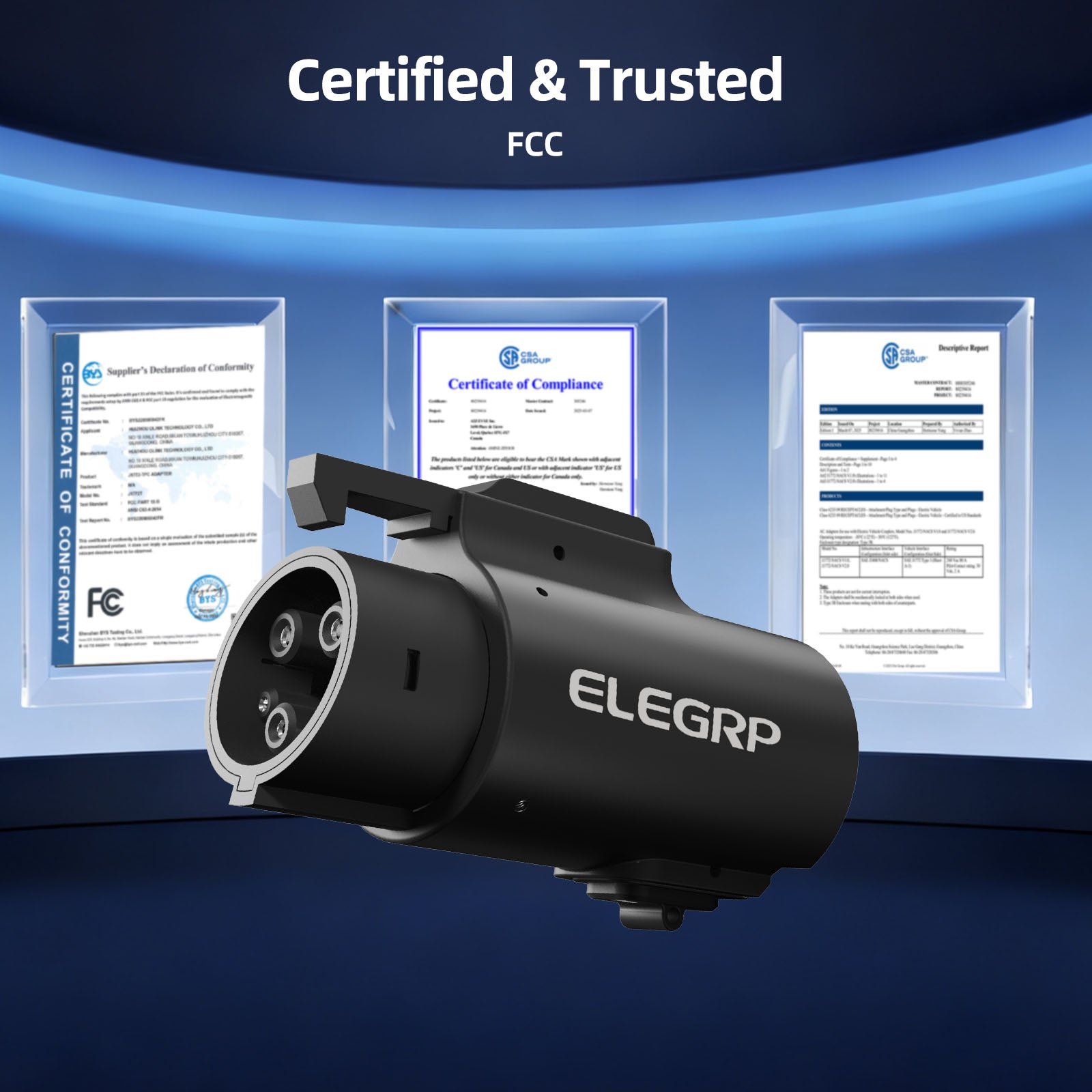 EV Charging Adapter 80A 250V AC, NACS Charger to J1772 Vehicle