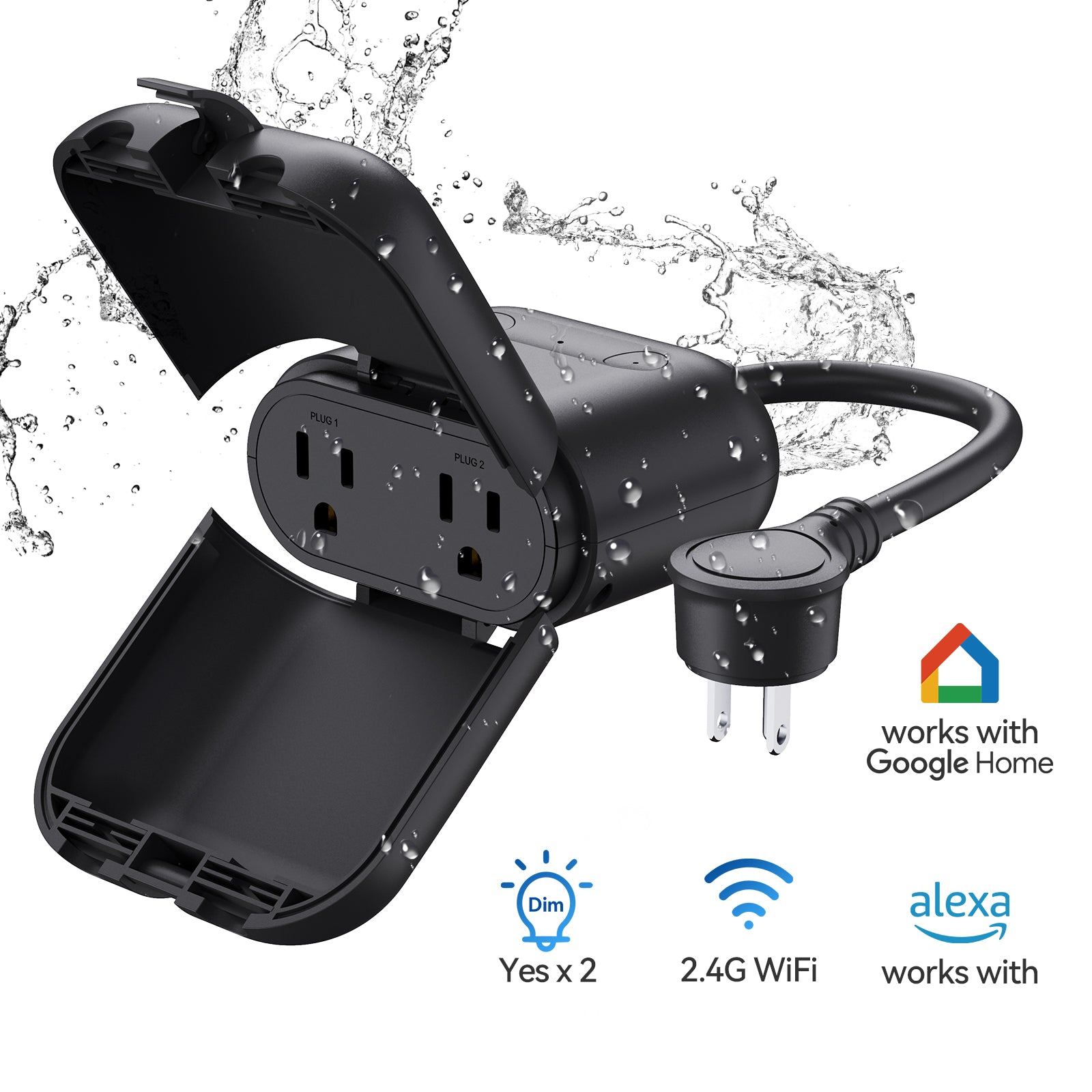 ELEGRP Smart Outdoor String Lights, Waterproof, WiFi Controlled, 48FT/96FT, Color-Changing Dimmable LED PET Bulbs, Works with Alexa & Google Assistant