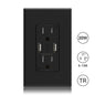 ELEGRP USB Wall Outlet Receptacle with Dual 4.0 A USB Ports,   Wall Plate Included